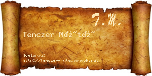 Tenczer Máté névjegykártya