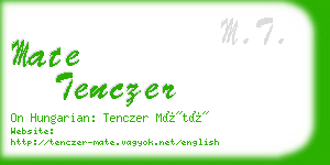 mate tenczer business card